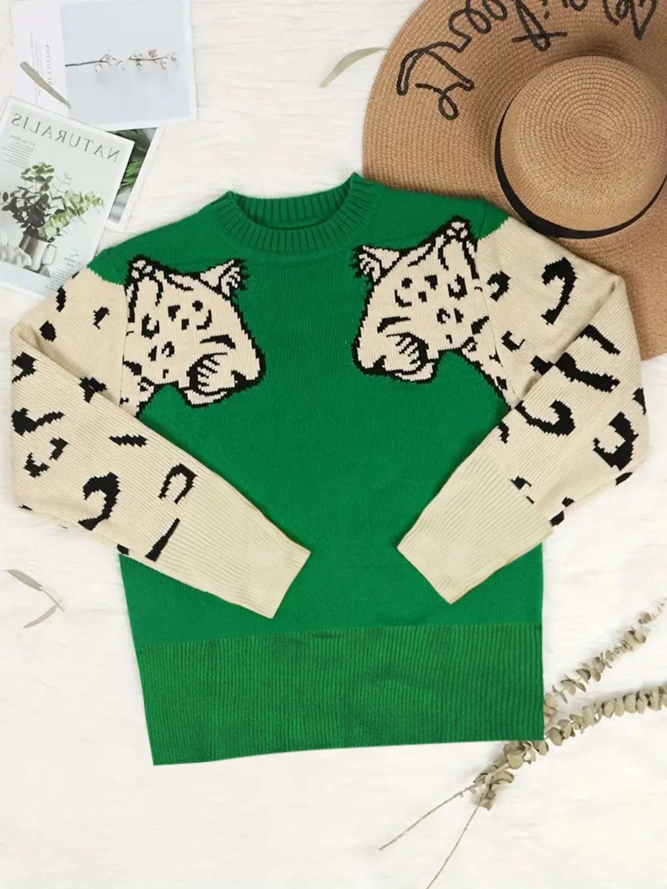 The Cats Meow Round Neck Sweater - Oh she Rose