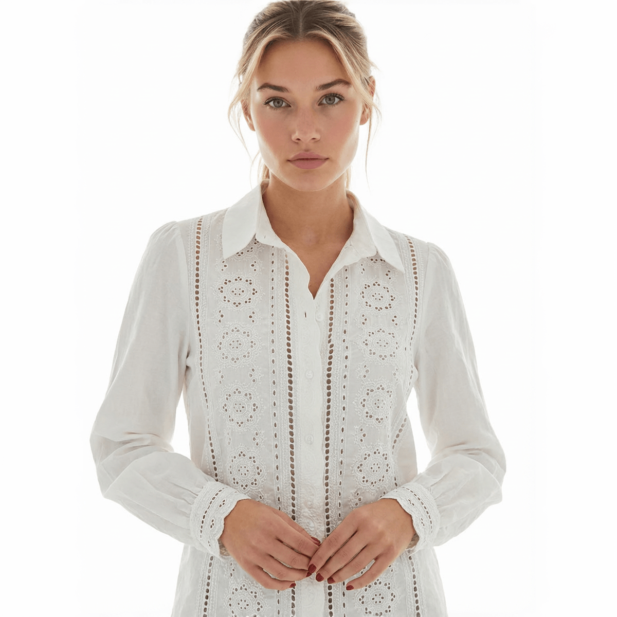 The Heirloom Eyelet Blouse - Oh she Rose