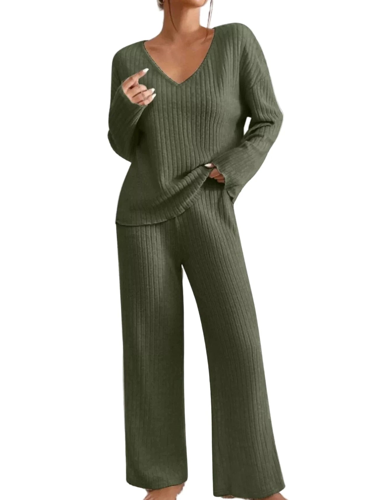 The Softline V - Neck Lounge Set - Oh she Rose