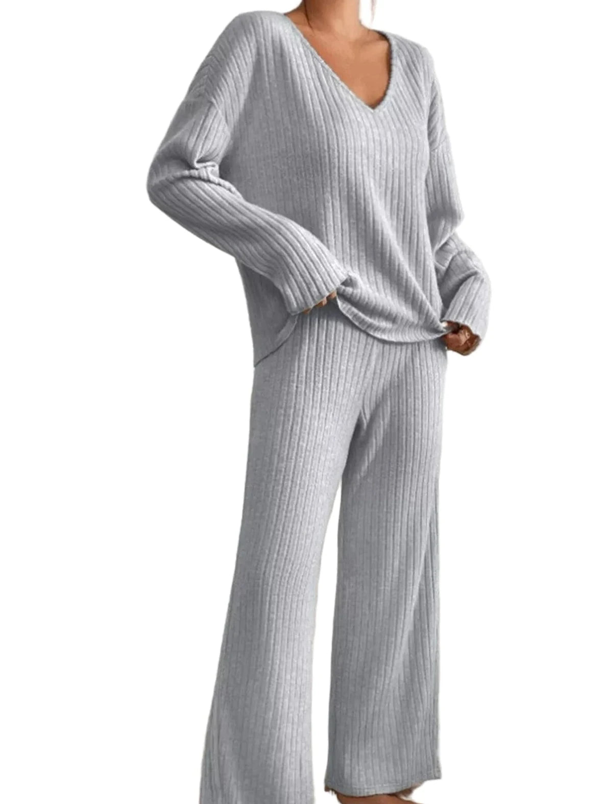 The Softline V - Neck Lounge Set - Oh she Rose