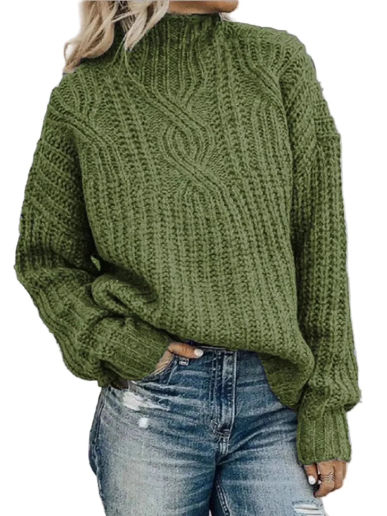 Turtleneck Knit Sweater - Oh she Rose