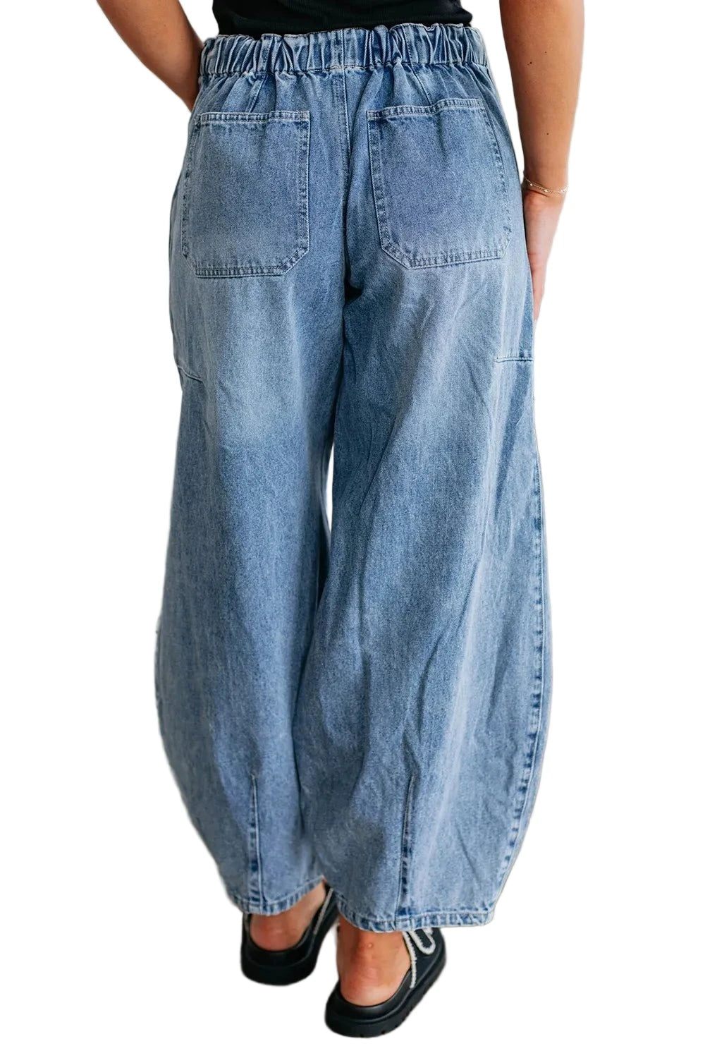 Wide Leg Drawstring Jeans - Oh she Rose