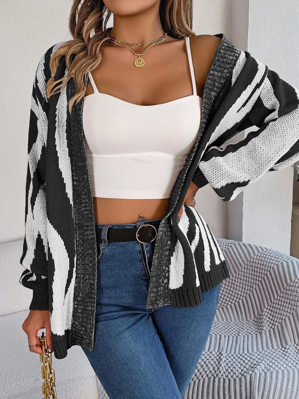 Zen Zebra Cardigan - Oh she Rose