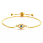 18K Gold - Plated Evil Eye Adjustable Bracelet - Oh she Rose