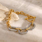 18K Gold - Plated Stainless Steel Chain Bracelet - Oh she Rose
