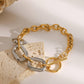 18K Gold - Plated Stainless Steel Chain Bracelet - Oh she Rose