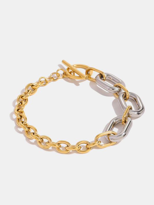 18K Gold - Plated Stainless Steel Chain Bracelet - Oh she Rose