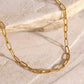18K Gold - Plated Stainless Steel Double - Layered Necklace - Oh she Rose