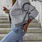 Baseball Collar Dropped Shoulder Jacket - Oh she Rose