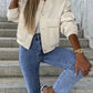 Baseball Collar Dropped Shoulder Jacket - Oh she Rose