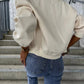 Baseball Collar Dropped Shoulder Jacket - Oh she Rose