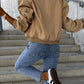 Baseball Collar Dropped Shoulder Jacket - Oh she Rose