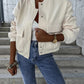 Baseball Collar Dropped Shoulder Jacket - Oh she Rose