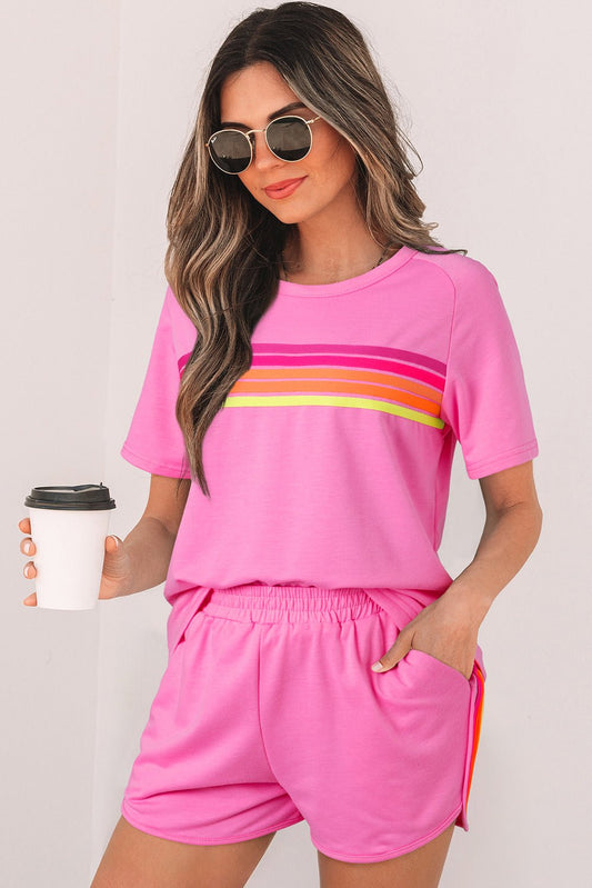 Bonbon Striped Tee - Oh she Rose