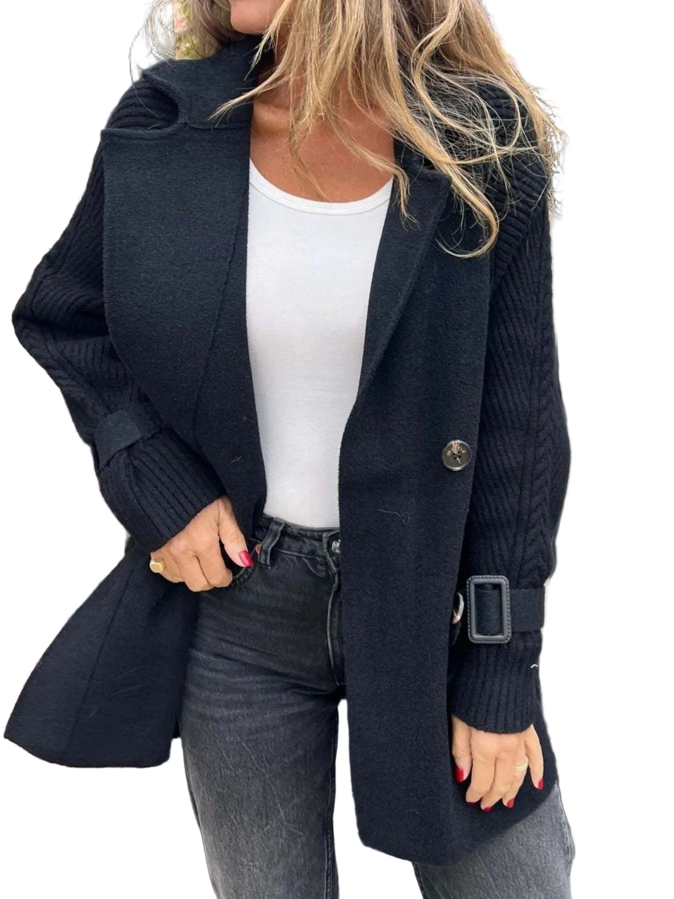 Buckle Down Double Breasted Coat - Oh she Rose