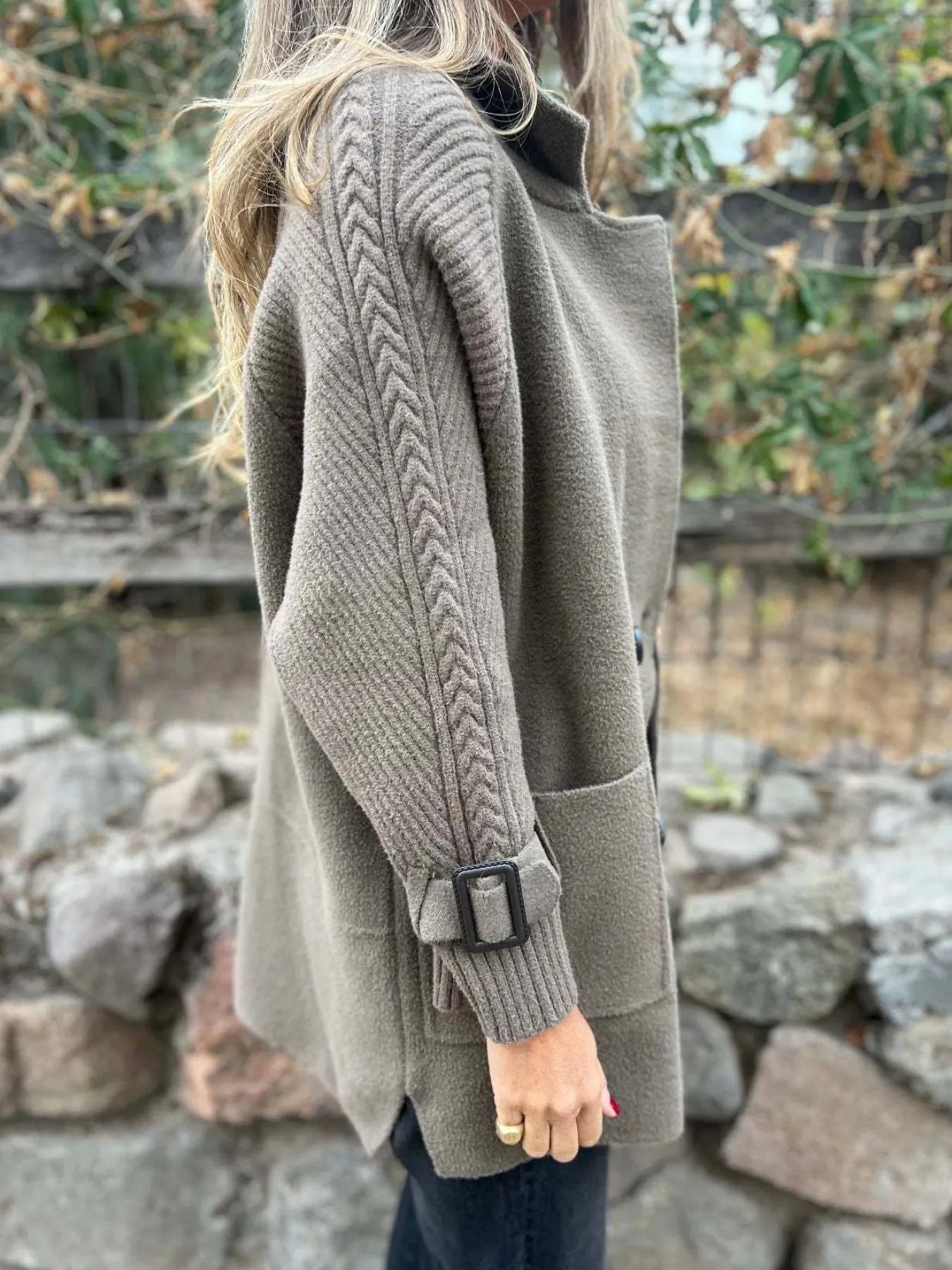 Buckle Down Double Breasted Coat - Oh she Rose