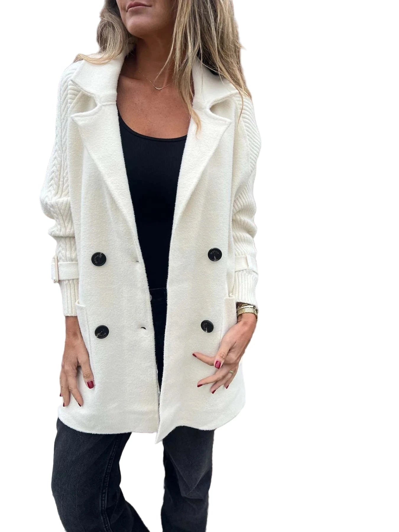 Buckle Down Double Breasted Coat - Oh she Rose