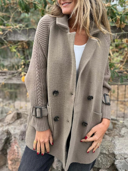 Buckle Down Double Breasted Coat - Oh she Rose
