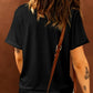 Bull Head Embroidered Round Neck T Shirt - Oh she Rose