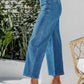 Button Fly Cropped Wide Leg Jeans - Oh she Rose