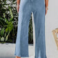 Button Fly Cropped Wide Leg Jeans - Oh she Rose