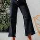 Button Fly Cropped Wide Leg Jeans - Oh she Rose