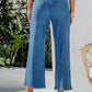 Button Fly Cropped Wide Leg Jeans - Oh she Rose
