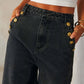 Button Up Wide Leg Jeans - Oh she Rose
