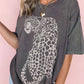Cheetah Mineral Wash T-Shirt - Oh she Rose