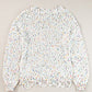 Confetti Distressed Hem Long Sleeve Sweater - Oh she Rose