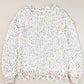 Confetti Distressed Hem Long Sleeve Sweater - Oh she Rose