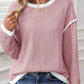 Contrast Trim Sweater - Oh she Rose