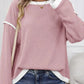 Contrast Trim Sweater - Oh she Rose