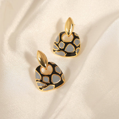 Copper Oil Drip Earrings - Oh she Rose