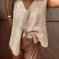 Crochet Lace V - Neck Vest - Oh she Rose