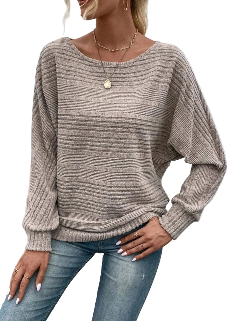 Cute and Casual Round Neck Sweater - Oh she Rose