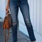 Distressed High - Waisted Skinny Jeans - Oh she Rose