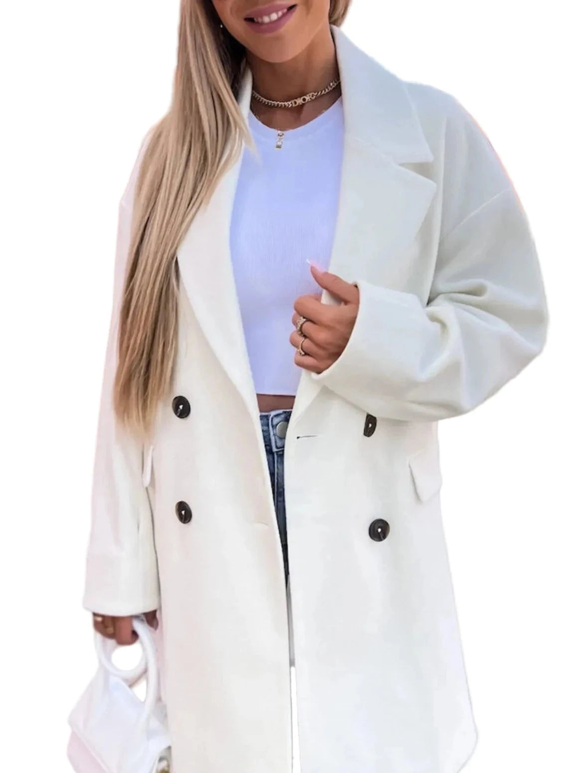 Double - Breasted Coat - Oh she Rose