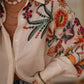 Floral Button Up Long Sleeve Shirt - Oh she Rose