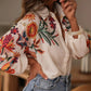 Floral Button Up Long Sleeve Shirt - Oh she Rose