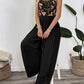 Floral Embroidered Halter Neck Pleated Jumpsuit - Oh she Rose