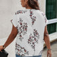 Floral Print V Neck Blouse - Oh she Rose