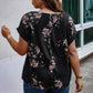 Floral Print V Neck Blouse - Oh she Rose