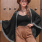 Geometric Open Front Fringe Hem Cardigan - Oh she Rose