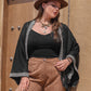Geometric Open Front Fringe Hem Cardigan - Oh she Rose