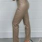 High Waist Faux Leather Pants - Oh she Rose