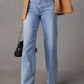High Waist Straight Leg Jeans - Oh she Rose