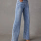 High Waist Straight Leg Jeans - Oh she Rose