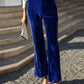 High - Waisted Wide Leg Velvet Pants - Oh she Rose