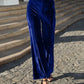 High - Waisted Wide Leg Velvet Pants - Oh she Rose